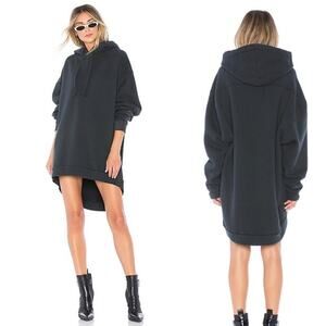 Agolde Black 100% Cotton High Low Hoodie Dress Size XS/S